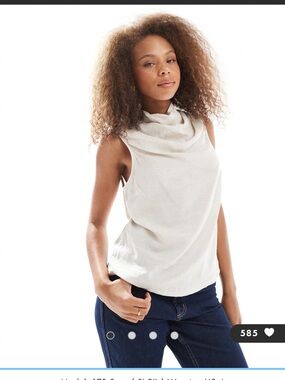 ASOS Sleeveless Linen Cowl Neck Top